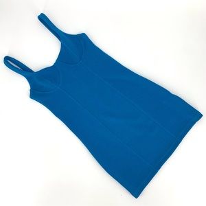 Zara NWOT Azure Blue Body Con Textured Sleeveless Mini Dress, Small